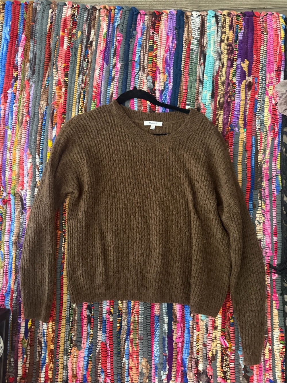 Madewell Brown Ribbed Crewneck Sweater
